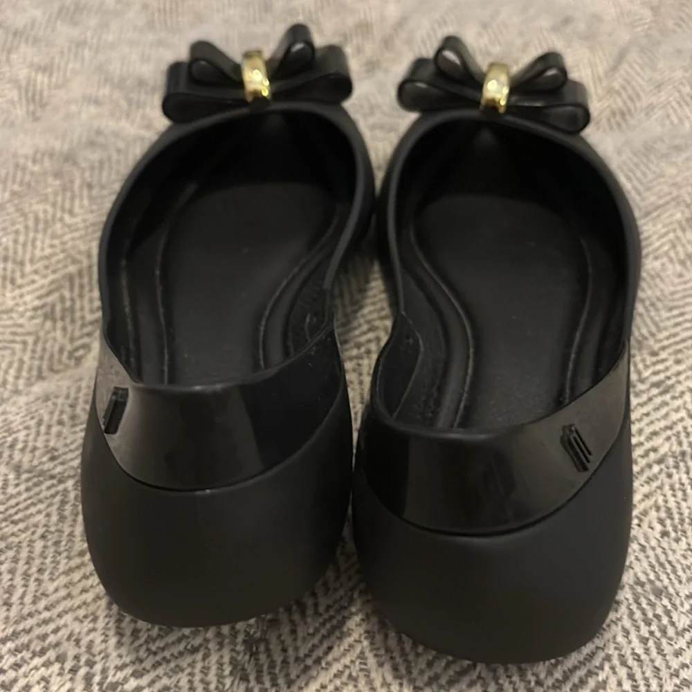 Mel dreamed by Melissa black rubber flats with bow size 13